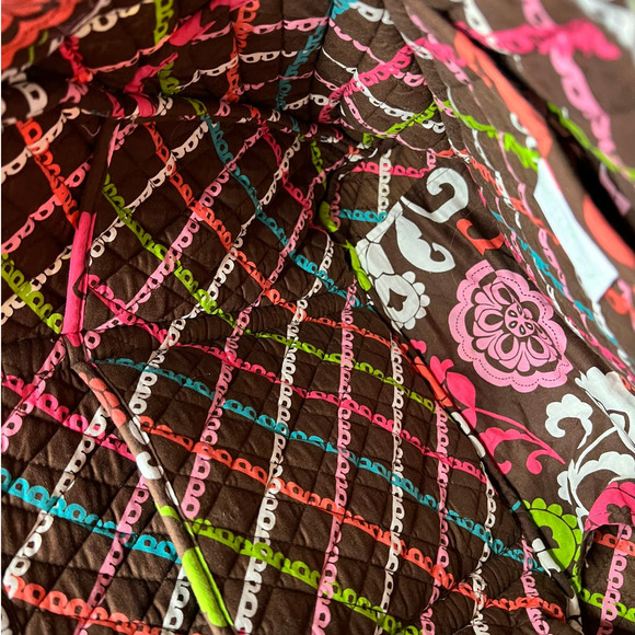 Vera Bradley Tote Bag 17" x 14" x 5" in Bright Multicolored Floral Print - Picture 6 of 7